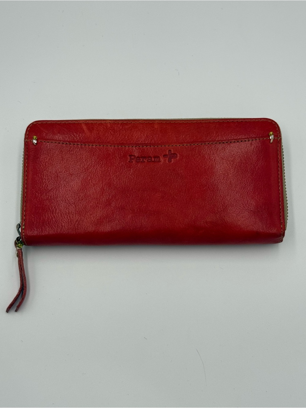 Parem Red Leather Zip-Around Wallet